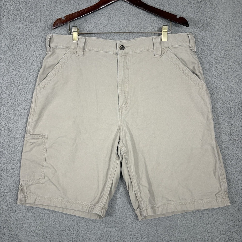 Carhartt Carpenter Shorts Mens 38 Beige B147 Canvas Workwear Original Fit